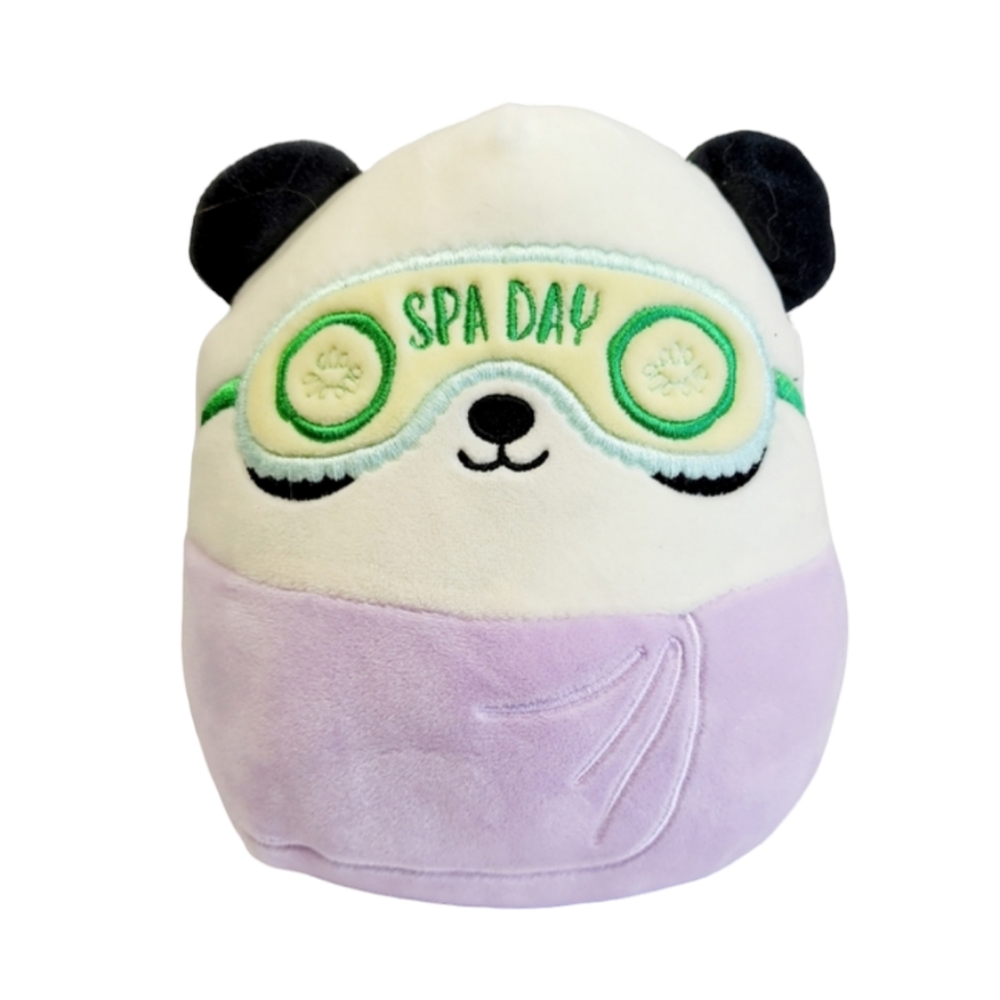 KELLYTOY Authentic Squishmallow Stanley the Panda Spa Day Plush Toy 8"